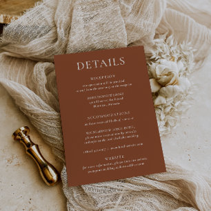ARMONÍA Tarjeta de detalles del Boda Terracotta