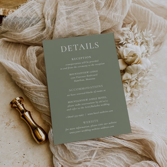 ARMONÍA | Tarjeta de detalles del Boda verde sabio (Subido por el creador)