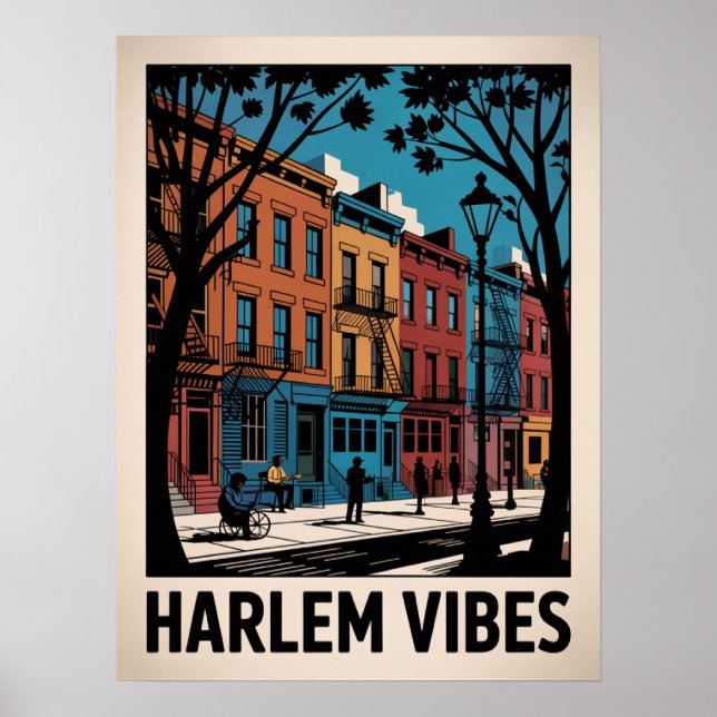Armonías de Harlem Colorido Arte Brownstone (Frente)