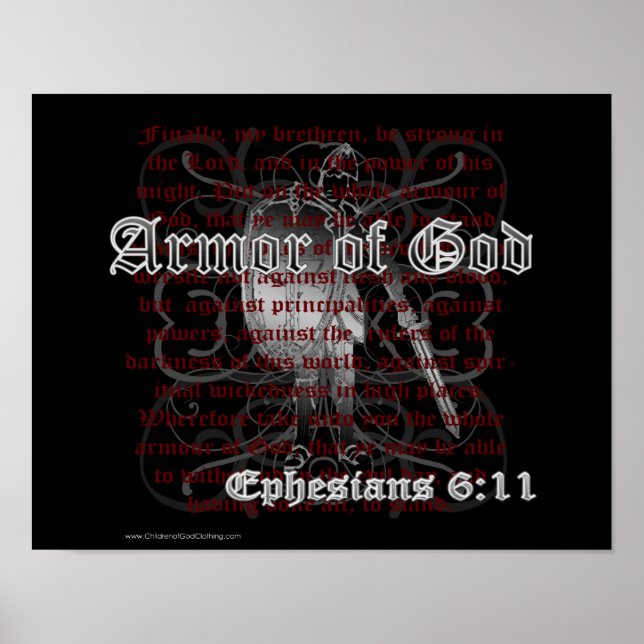Armor de Dios Efesios Impresión Poster 6:11 (Frente)
