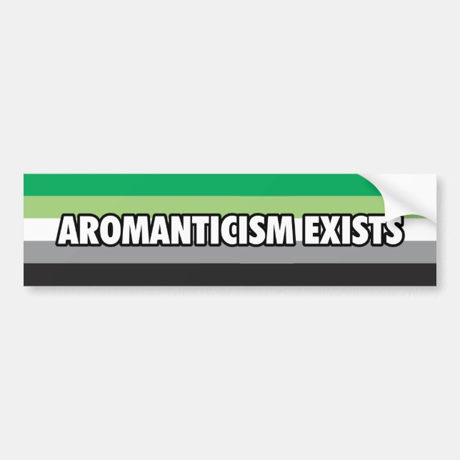 Aromanticism existe pegatina para el parachoques (Frente)