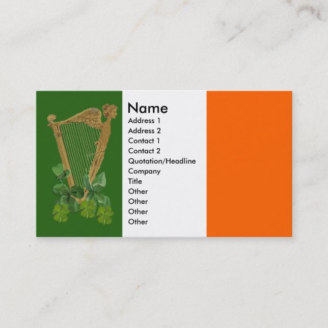 Arpa de las tarjetas de visita de Tara (Anverso)