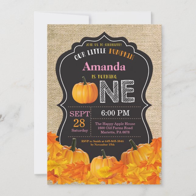 Arpillera del rosa de la invitación del cumpleaños (Anverso)