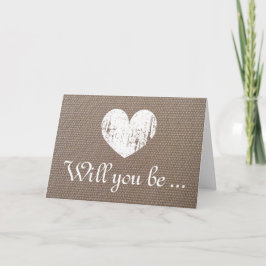 Arpillera elegante usted será mi tarjeta de la