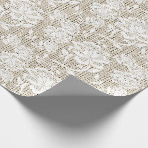 Arpillera elegante y papel de embalaje blanco del