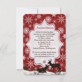 Arpillera Roja Rústica, Copos de Nieve, Tarjeta de