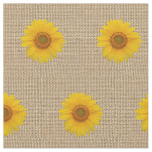 Arpillera rústica y tela impresa girasol del