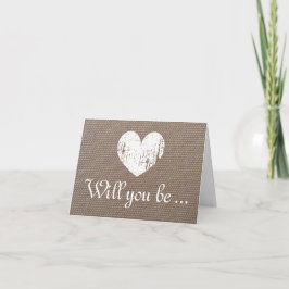 Arpillera usted será mis tarjetas de la petición