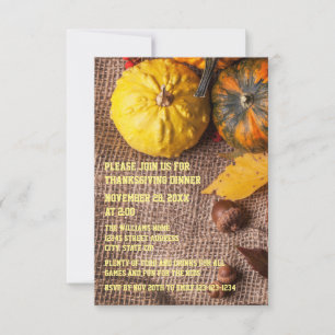 Arpillera y calabazas - Invitación a cena de Acció