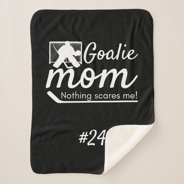 Arquero de hockey mamá manta de traje rosado negro (Anverso)