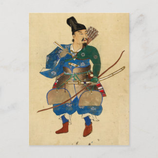 Arquetista de guerrero japonés postal