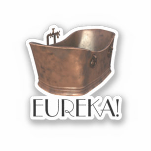 Arquímedes Bathtub Classic Round Pegatina