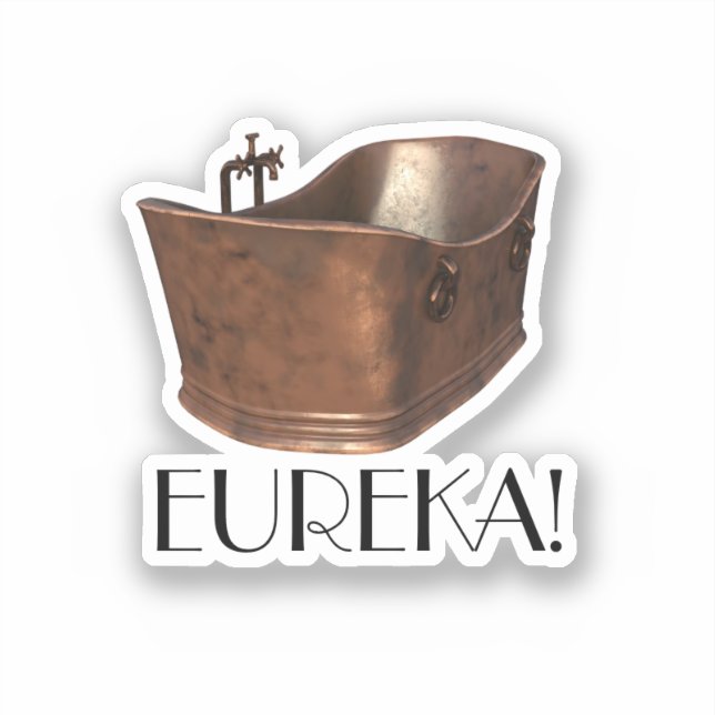 Arquímedes Bathtub Classic Round Pegatina (Anverso)