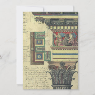 Arquitectura antigua, columna con moldura de corni