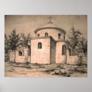 Arquitectura Antigua Iglesia Ortodoxa Dibujo Arte