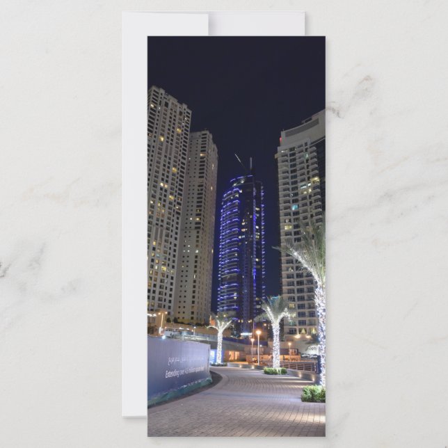 Arquitectura de Dubái de noche (Anverso)