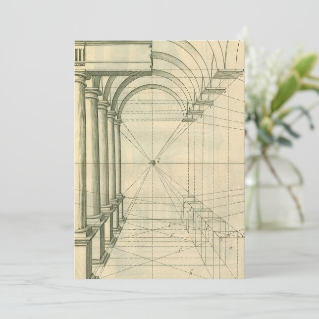 Arquitectura de época, perspectiva de columnas de  (Anverso de pie)