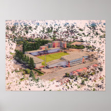 Arquitectura del Estadio de Wrexham Arte en Acuare