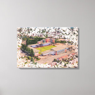 Arquitectura del Estadio Wrexham Arte en Acuarela