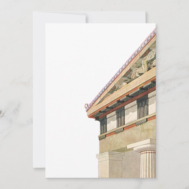 Arquitectura griega vintage, templo de Athena (Anverso)