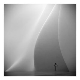 Arquitectura moderna en foto en blanco y negro