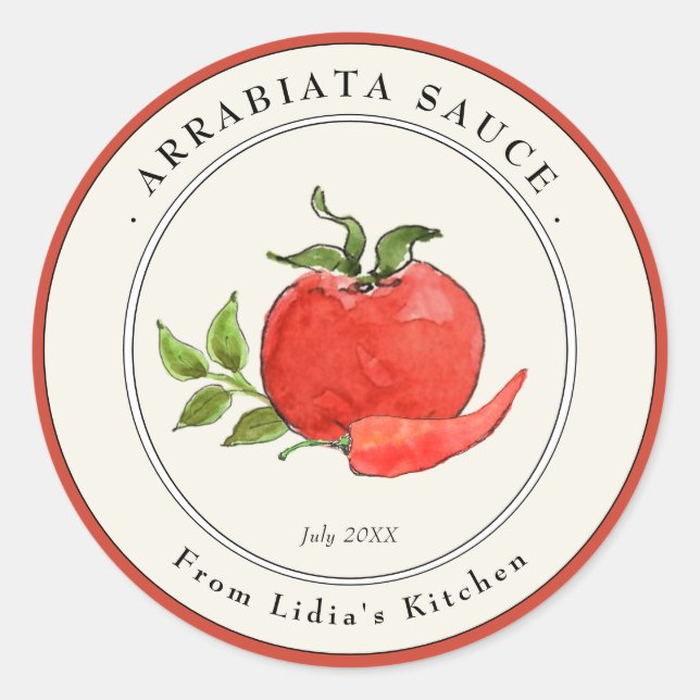 Arrabiata Pasta etiqueta Jar (Anverso)