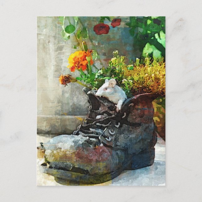 Arranque con flores - Postal de impresión artístic (Anverso)