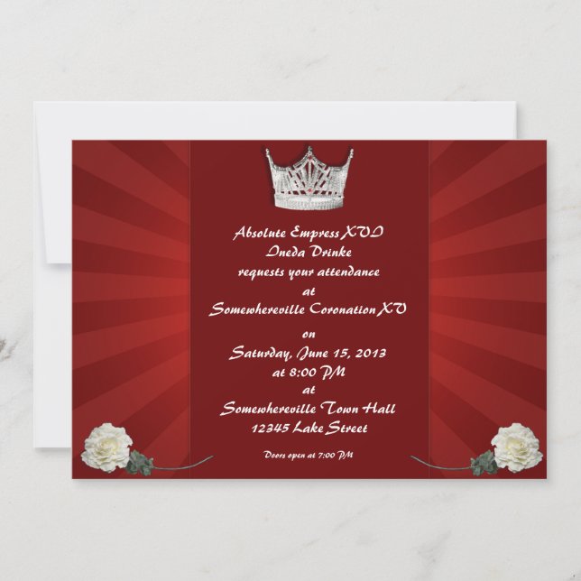 Arrastrar invitaciones de coronación de Personaliz (Anverso)