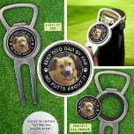 Arreglapiques De Golf BEST DOG DAD BY PAR Photo Funny Colores Personaliz<br><div class="desc">Cree una herramienta divertida de bola de golf fotográfico con el título editable BEST DOG DAD BY PAR - NO PUTTS SOBRE TI o su texto personalizado en su elección de texto, huella de trazo, marcos de círculo y combinaciones de color de fondo en EDIT (mostrado en blanco sobre negro)....</div>