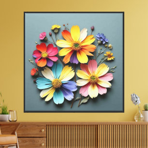 Arreglo de flores de papel multicolor Arte de pare
