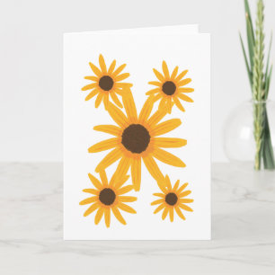 Arreglo de girasoles amarillos en tarjetas de feli