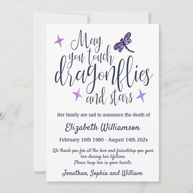 Arreglo funerario de la Invitación de muerte de la (Anverso)