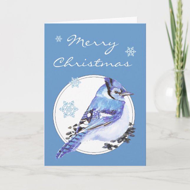 Arrendajo azul del navidad del personalizar, (Anverso)