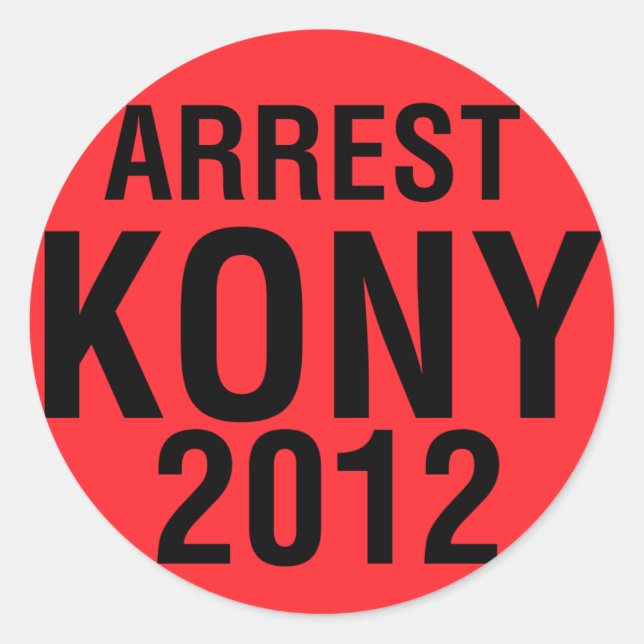 Arrest KONY 2012 round Pegatina (Anverso)