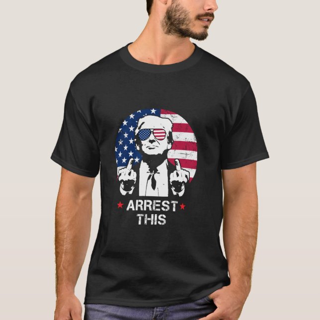 Arresto de Trump en esta graciosa camiseta de Trum (Anverso)