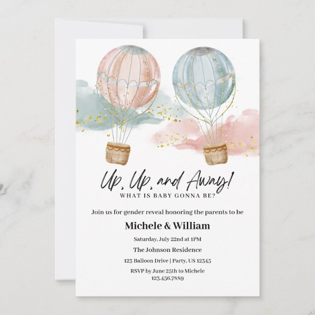 Arriba, arriba y lejos - Invitación a revelar géne (Anverso)