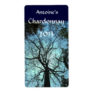 Arriba de la etiqueta de vino de árbol