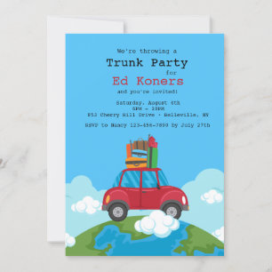 Arriba de la invitación de la fiesta del Trunk