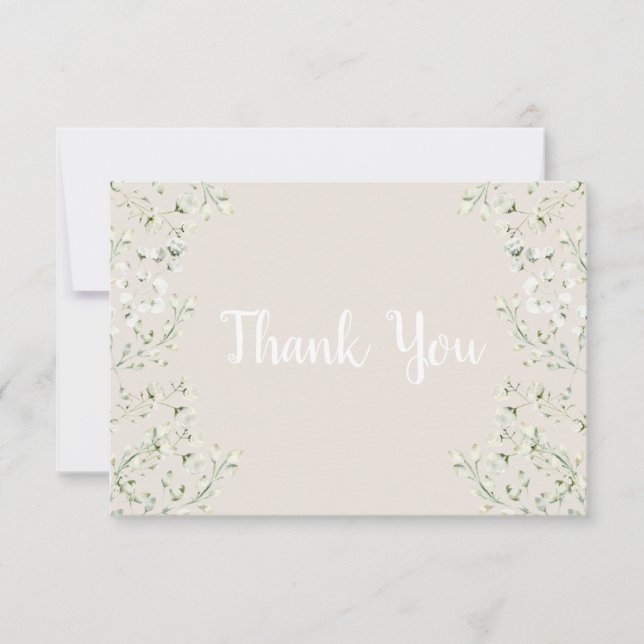 Arriba en la tarjeta de agradecimiento de Baby Sho (Anverso)