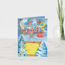 Arriba en una tarjeta de felicitación para Navidad