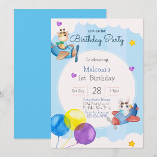 Arriba y fuera del avión Invitación a la fiesta de