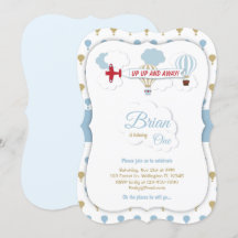 ¡Arriba Y Fuera! Invitación a cumpleaños del avión