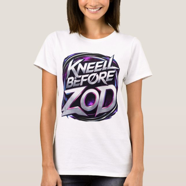 Arrodillarse antes de Zod - Camiseta de mando negr (Anverso)