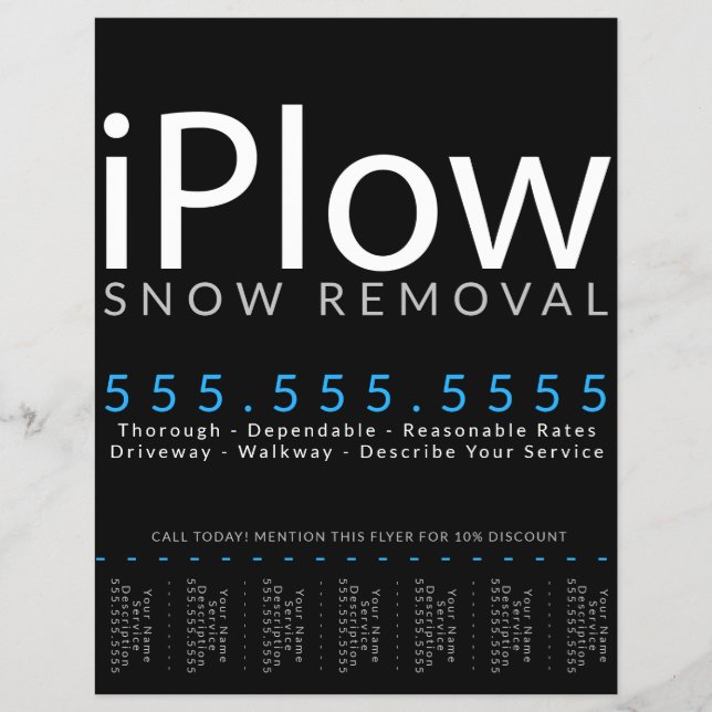 Arroja. Eliminación de nieve. Anuncio de hoja de c (Frente)