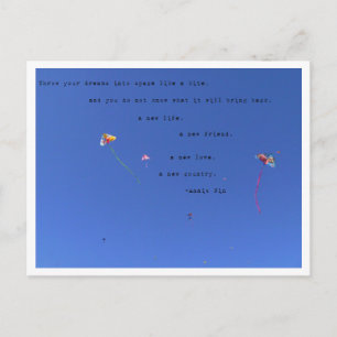 Arrojar tus sueños a la postal espacial