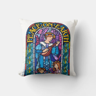 Arrojar un cojín a la paz de vidrio manchado en la