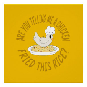 Arroz frito de pollo Poster brillante