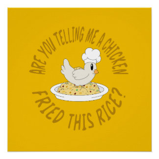 Arroz frito de pollo Poster brillante
