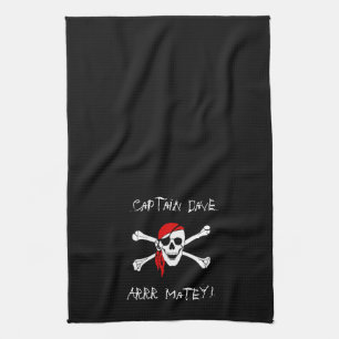 ARRR Matey Personalizado Pirate Kitchen Toalla Neg