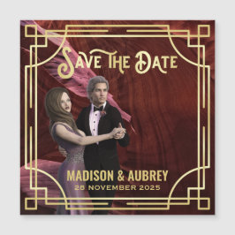 Art Deco Añadir tu foto elegante oro Guardar la fe